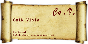 Csik Viola névjegykártya